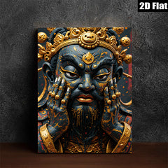 2D flat 1pc Majestic Golden Dragon Face Portrait Wall Art Decor Living Room Bedroom Modern Farmhouse Gallery Wrapped Canvas Prints Coastal Bohemian Style