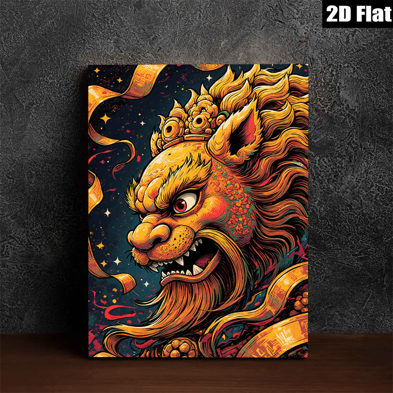 2D flat 1pc Majestic Golden Dragon Wall Art Eastern Mythology Decor Living Room Bedroom Home Office Gallery Wrapped Canvas Prints Modern Farmhouse Aesthetic