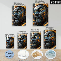 2D flat 1pc Majestic Golden Warrior Portrait Wall Art Living Room Bedroom Decor Gallery Wrapped Canvas Prints Home Office Stylish Modern Farmhouse Accent Piece