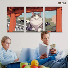 2D flat 1pc Majestic Gray White Cat Portrait Wall Art Living Room Bedroom Home Decor Canvas Prints Modern Farmhouse Style Cozy Aesthetic Gift Ideas