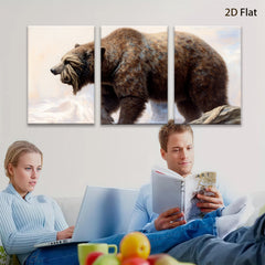 2D flat 1pc Majestic Grizzly Bear Wildlife Canvas Wall Art Decor For Living Room Bedroom Gallery Wrapped Modern Farmhouse Rustic Home Decor
