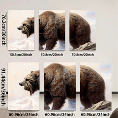 2D flat 1pc Majestic Grizzly Bear Wildlife Canvas Wall Art Decor For Living Room Bedroom Gallery Wrapped Modern Farmhouse Rustic Home Decor