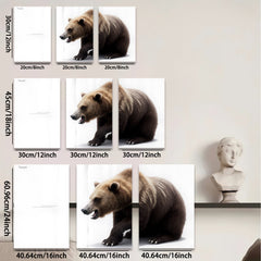 2D flat 1pc Majestic Grizzly Bear Wildlife Canvas Wall Art For Living Room Bedroom Decor Farmhouse Style Rustic Modern Gallery Wrapped Art Prints