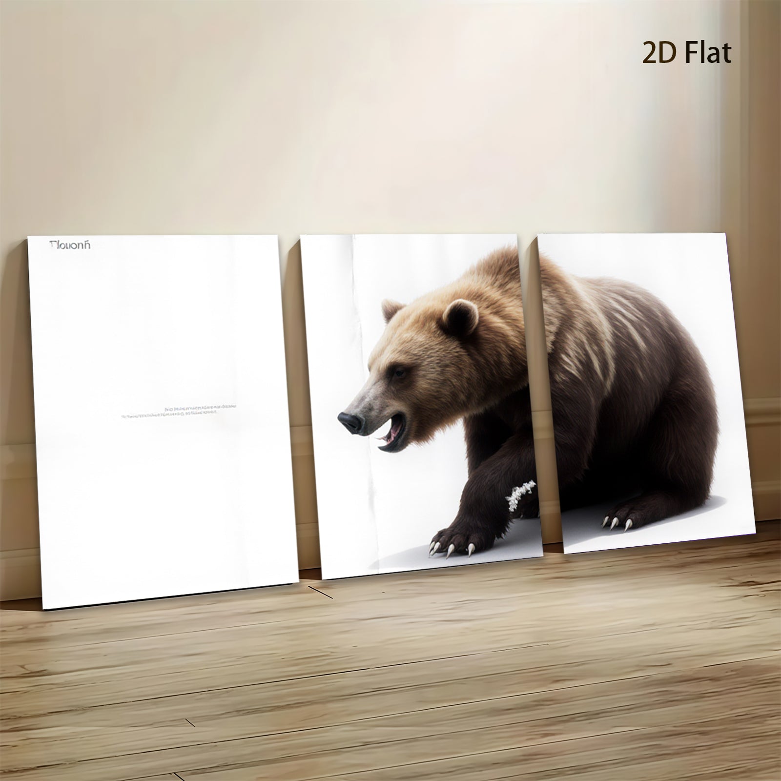 2D flat 1pc Majestic Grizzly Bear Wildlife Canvas Wall Art For Living Room Bedroom Decor Farmhouse Style Rustic Modern Gallery Wrapped Art Prints