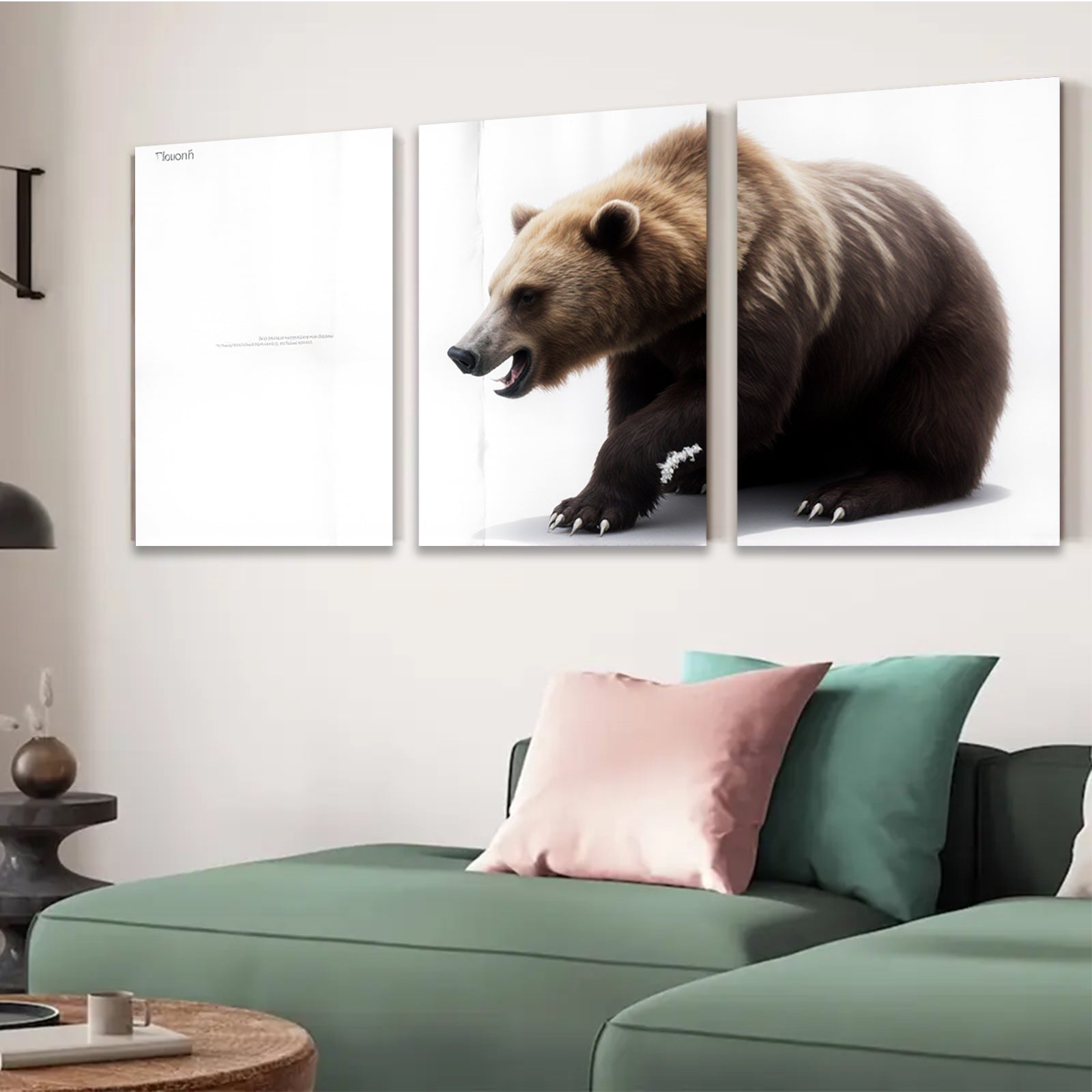 2D flat 1pc Majestic Grizzly Bear Wildlife Canvas Wall Art For Living Room Bedroom Decor Farmhouse Style Rustic Modern Gallery Wrapped Art Prints