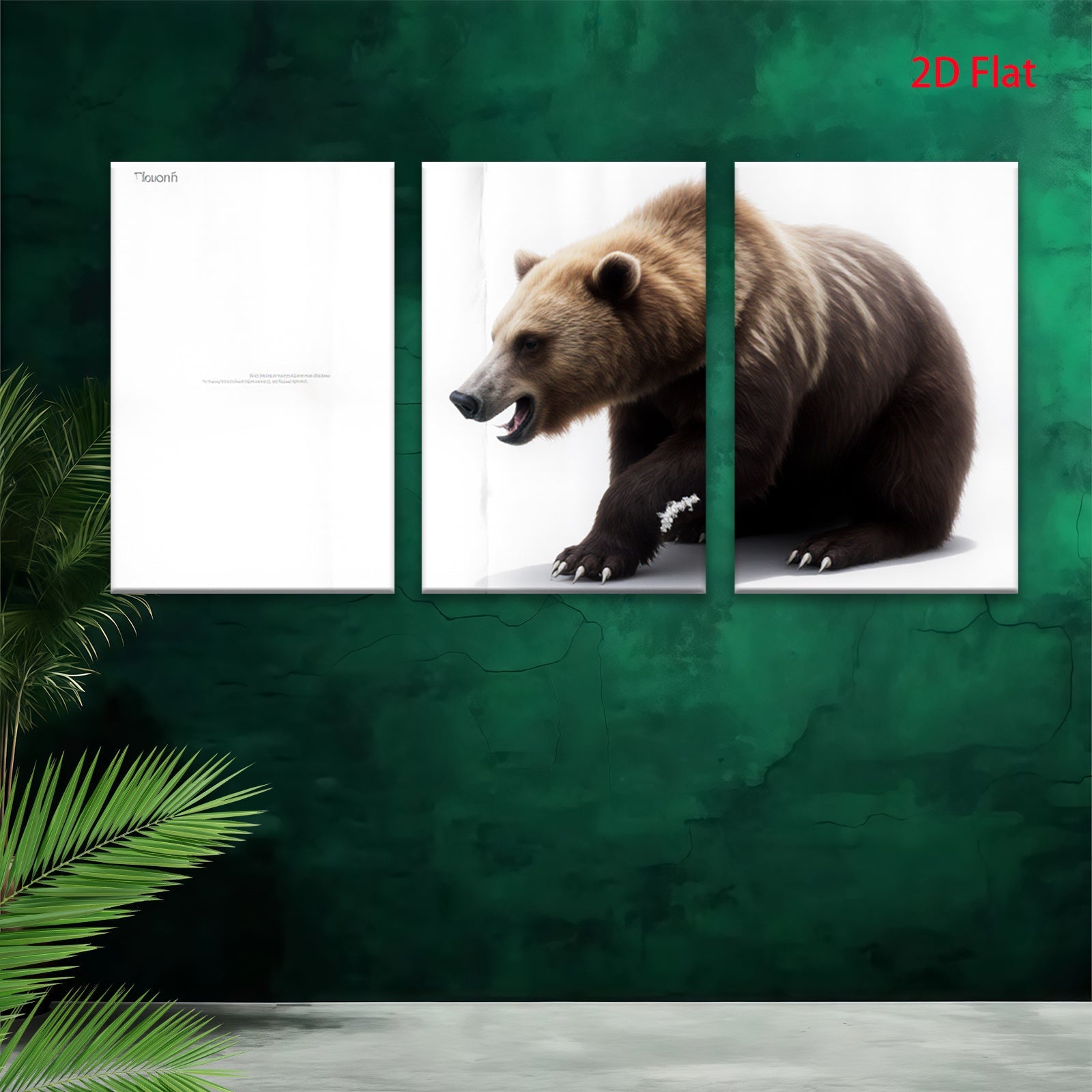 2D flat 1pc Majestic Grizzly Bear Wildlife Canvas Wall Art For Living Room Bedroom Decor Farmhouse Style Rustic Modern Gallery Wrapped Art Prints