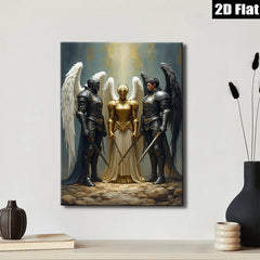 2D flat 1pc Majestic Guardian Angels Fantasy Art Wall Decor for Living Room Bedroom Office Gallery Wrapped Canvas Prints Home Decor Farmhouse Style