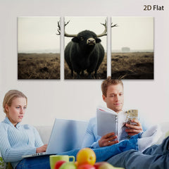 2D flat 1pc Majestic Highland Cattle Farm Animal Rustic Wall Art Canvas Prints for Living Room Bedroom Gallery Wrapped Modern Farmhouse Decor