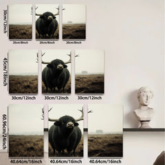 2D flat 1pc Majestic Highland Cattle Farm Animal Rustic Wall Art Canvas Prints for Living Room Bedroom Gallery Wrapped Modern Farmhouse Decor