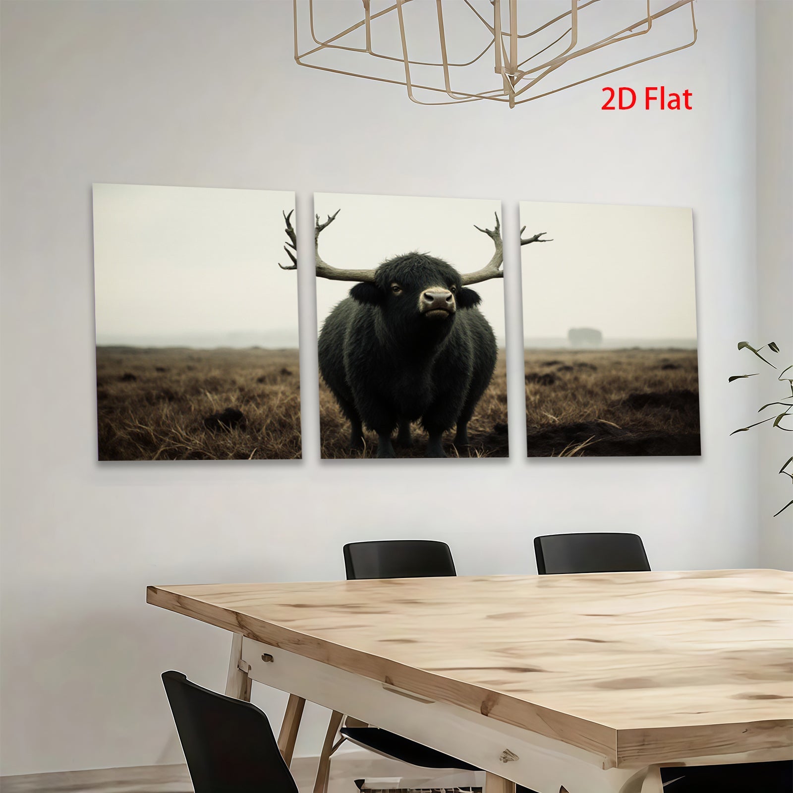 2D flat 1pc Majestic Highland Cattle Farm Animal Rustic Wall Art Canvas Prints for Living Room Bedroom Gallery Wrapped Modern Farmhouse Decor