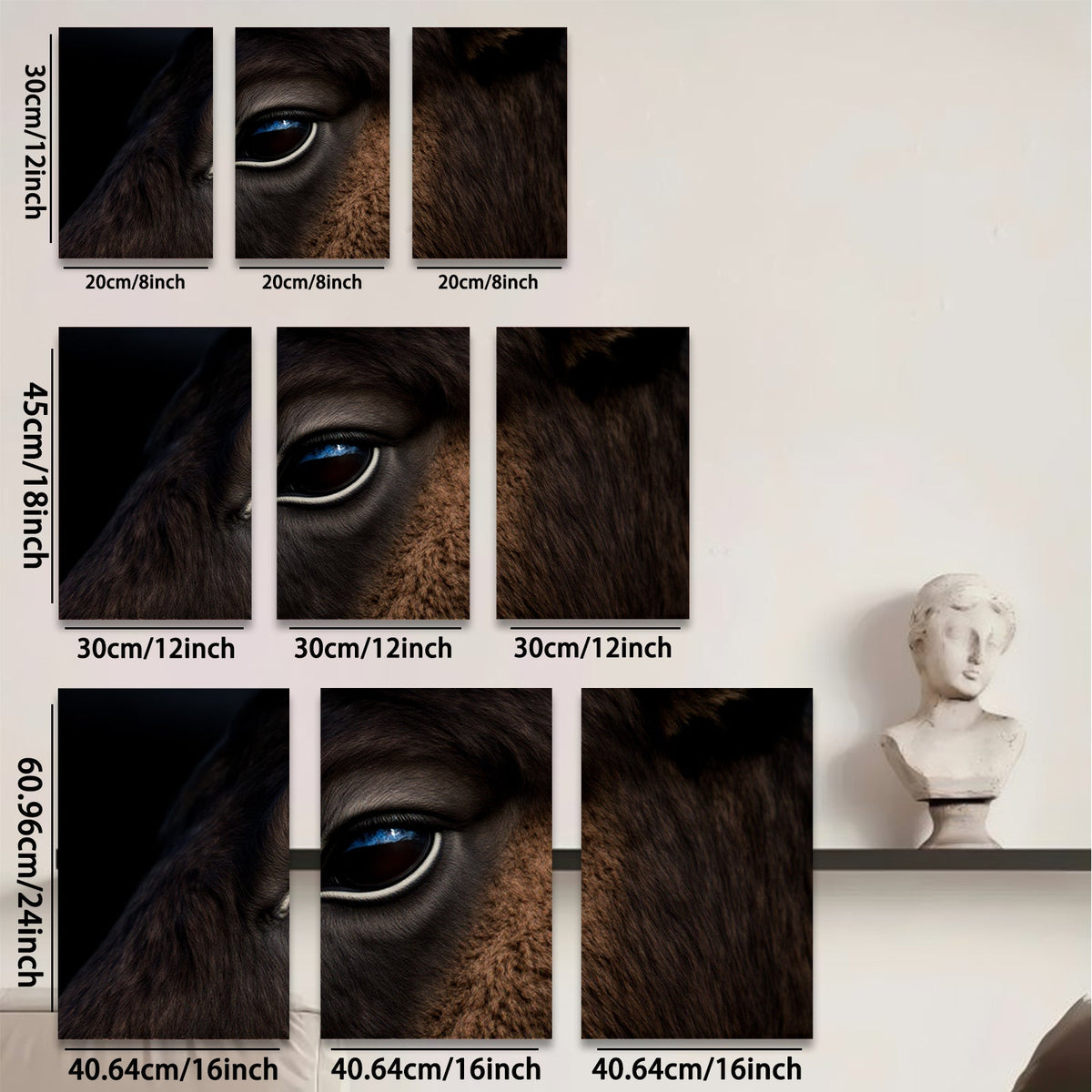 2D flat 1pc Majestic Horse Eye Portrait Farm Animal Wall Art Canvas Prints for Living Room Bedroom Home Decor Rustic Modern Farmhouse Style