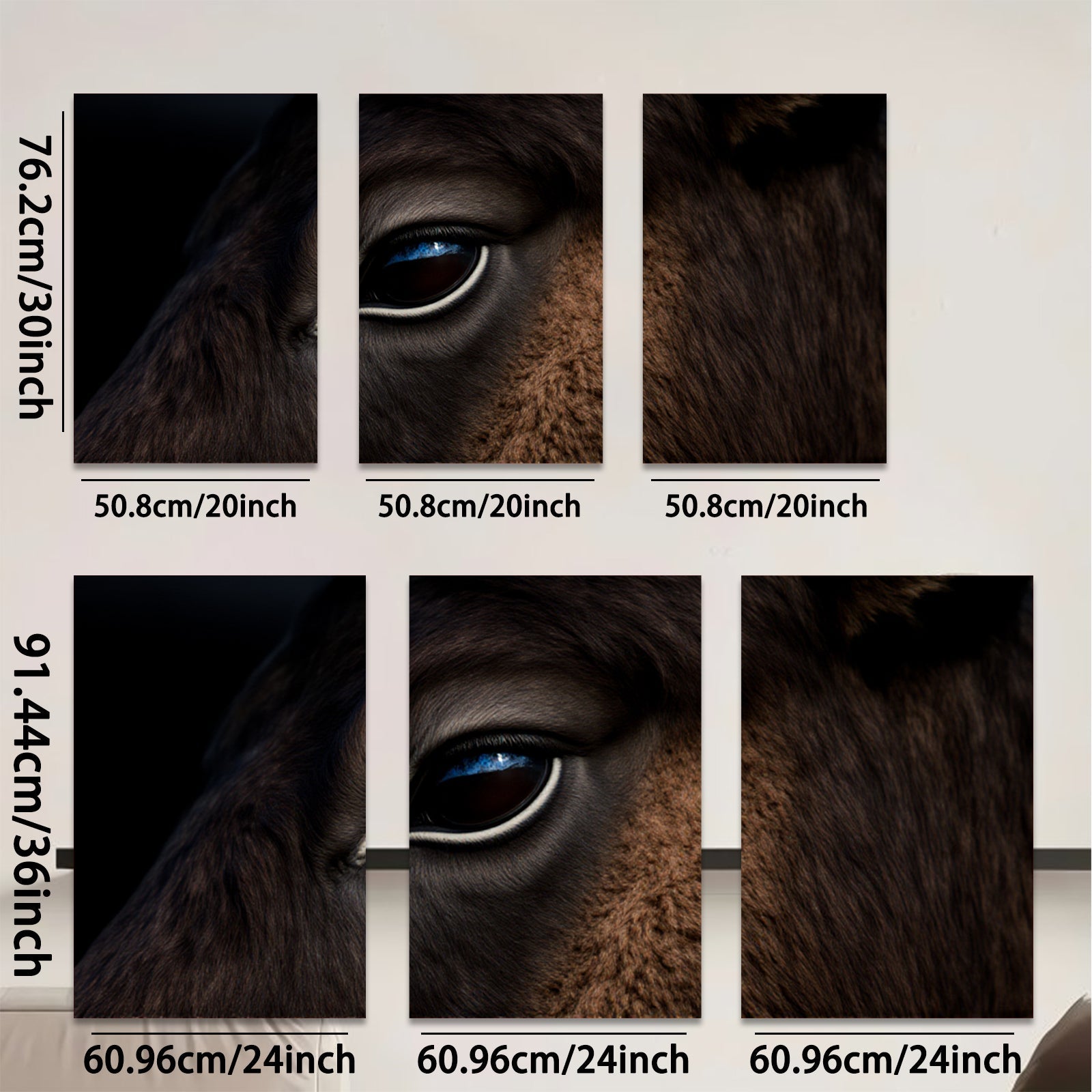 2D flat 1pc Majestic Horse Eye Portrait Farm Animal Wall Art Canvas Prints for Living Room Bedroom Home Decor Rustic Modern Farmhouse Style