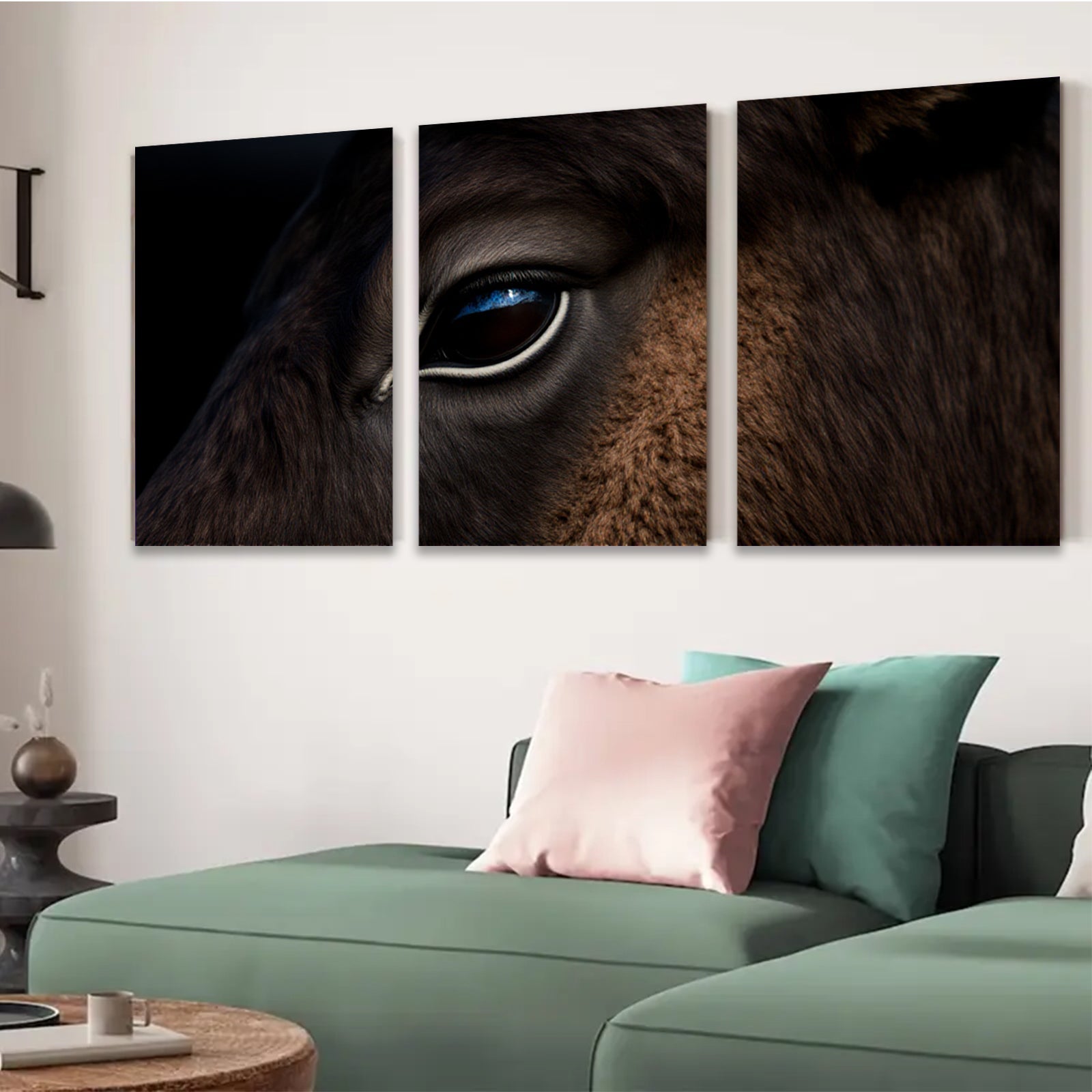 2D flat 1pc Majestic Horse Eye Portrait Farm Animal Wall Art Canvas Prints for Living Room Bedroom Home Decor Rustic Modern Farmhouse Style