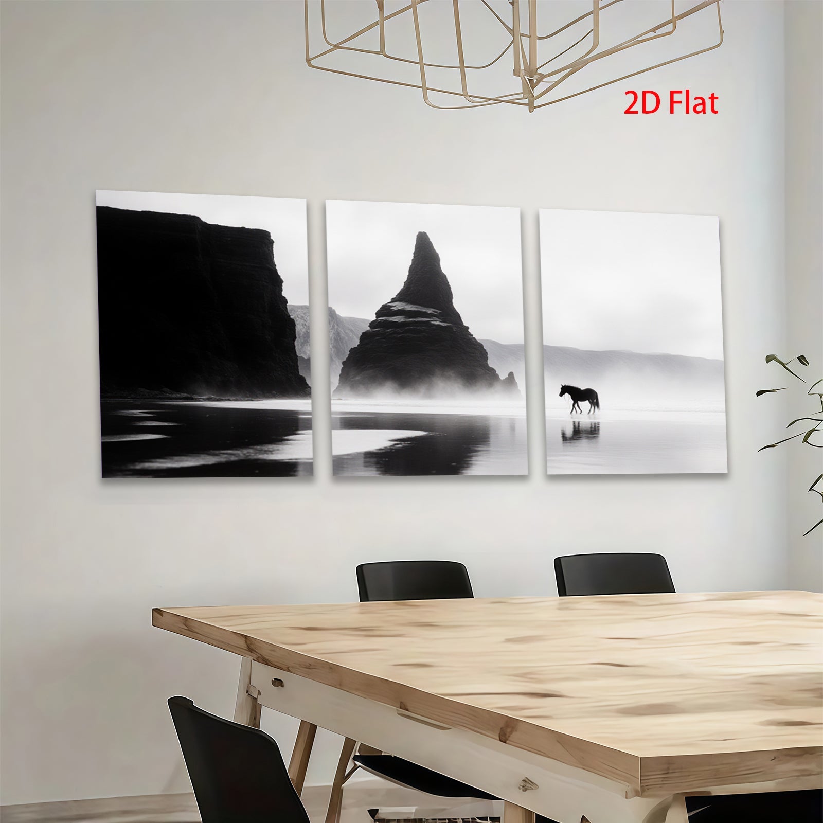 2D flat 1pc Majestic Icelandic Horse Coastal Cliffs Wall Art Canvas Prints for Living Room Bedroom Home Decor Modern Farmhouse Style Gallery Wrapped Ready to Hang