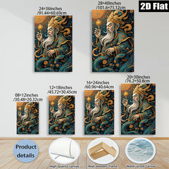 2D flat 1pc Majestic Immortal Eastern Deity Wall Art Decor Living Room Bedroom Gallery Wrapped Canvas Prints Home Office Modern Farmhouse Aesthetic