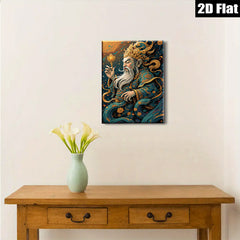 2D flat 1pc Majestic Immortal Eastern Deity Wall Art Decor Living Room Bedroom Gallery Wrapped Canvas Prints Home Office Modern Farmhouse Aesthetic