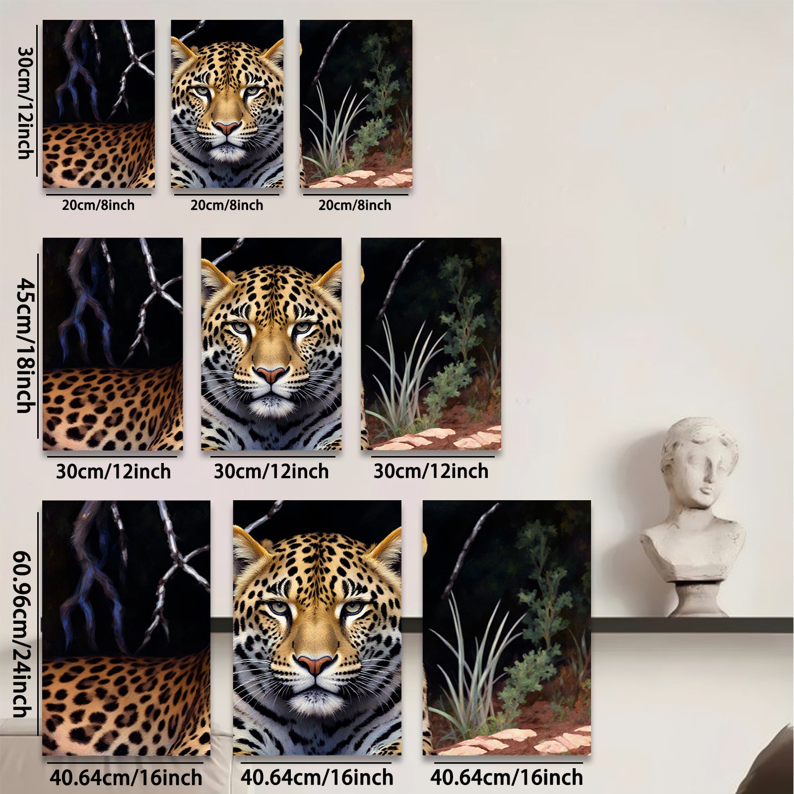 2D flat 1pc Majestic Jaguar Portrait Wildlife Art Canvas Wall Decor Living Room Bedroom Modern Farmhouse Gallery Wrapped Timeless Statement Piece