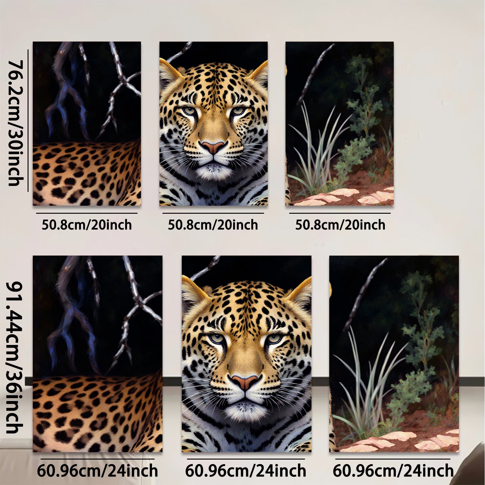 2D flat 1pc Majestic Jaguar Portrait Wildlife Art Canvas Wall Decor Living Room Bedroom Modern Farmhouse Gallery Wrapped Timeless Statement Piece