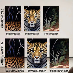 2D flat 1pc Majestic Jaguar Portrait Wildlife Art Canvas Wall Decor Living Room Bedroom Modern Farmhouse Gallery Wrapped Timeless Statement Piece