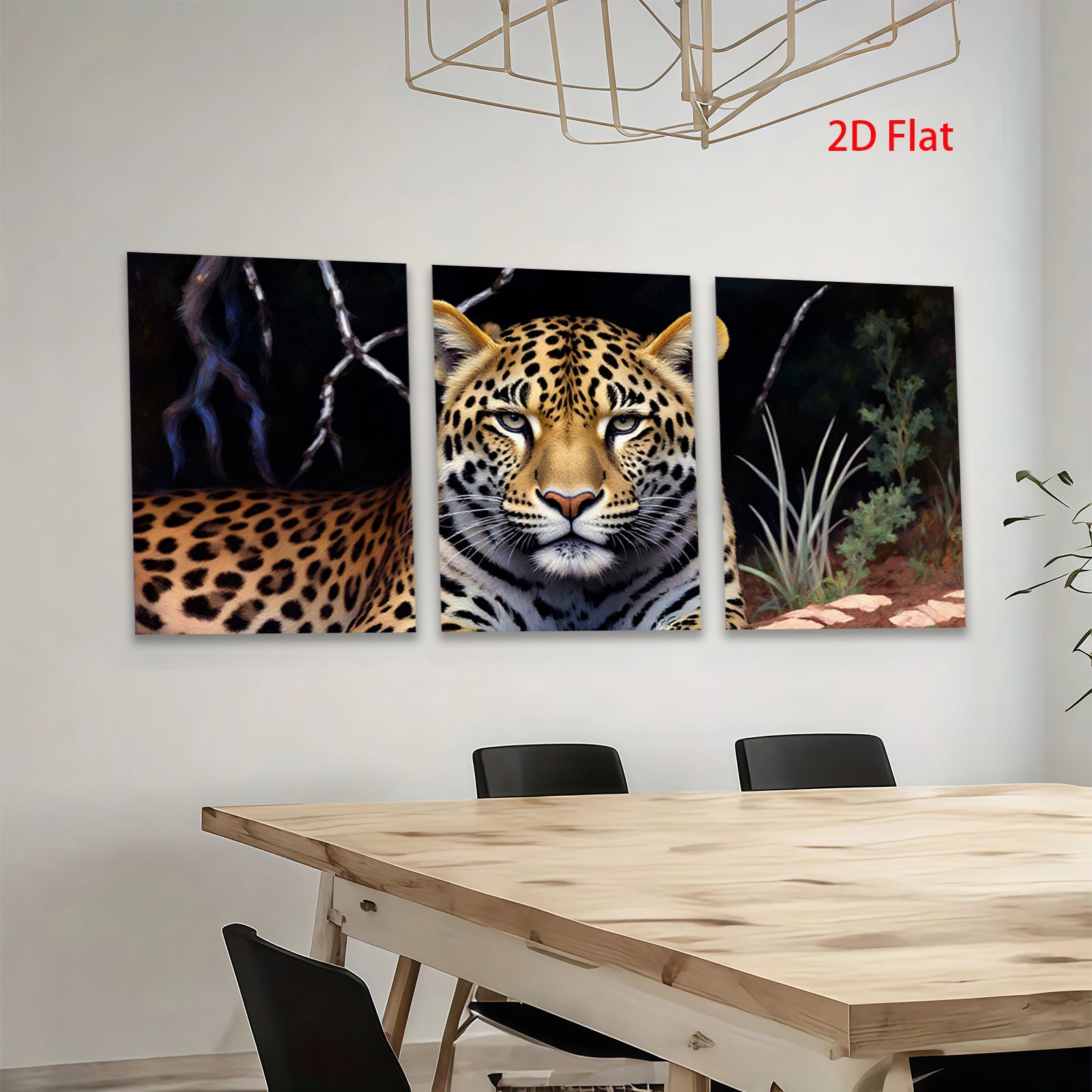 2D flat 1pc Majestic Jaguar Portrait Wildlife Art Canvas Wall Decor Living Room Bedroom Modern Farmhouse Gallery Wrapped Timeless Statement Piece