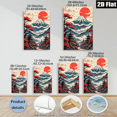 2D flat 1pc Majestic Japanese Mount Fuji landscape wall art for living room bedroom home decor farmhouse style modern zen aesthetic canvas prints