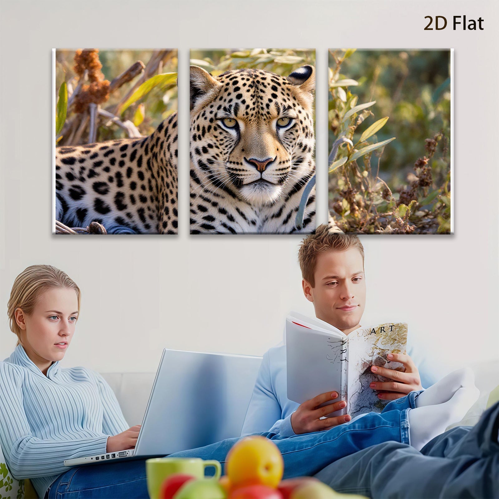 2D flat 1pc Majestic Leopard Portrait Wildlife Art Canvas Print For Living Room Bedroom Modern Farmhouse Decor Gallery Wrapped Ready To Hang