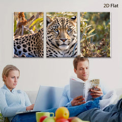 2D flat 1pc Majestic Leopard Portrait Wildlife Art Canvas Print For Living Room Bedroom Modern Farmhouse Decor Gallery Wrapped Ready To Hang