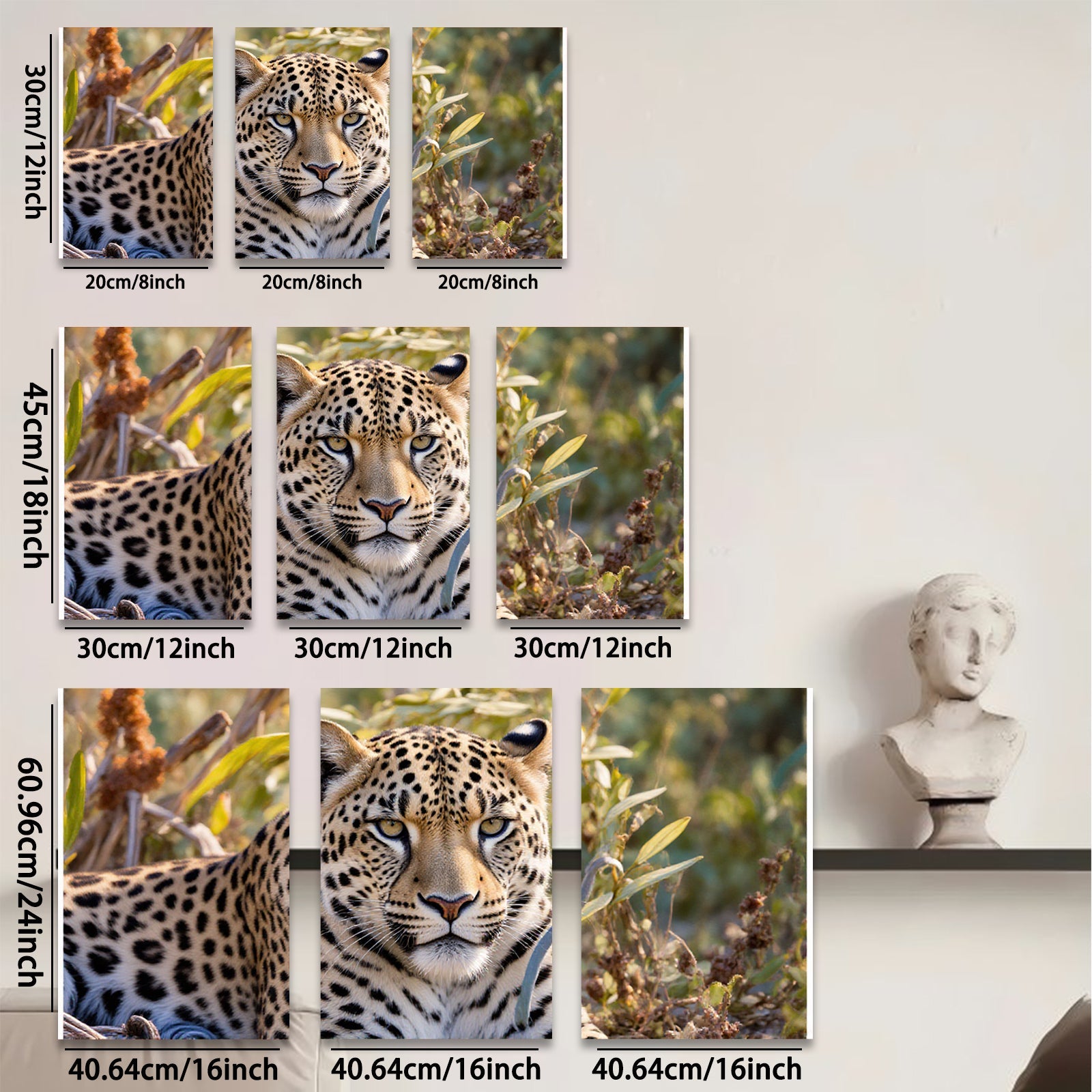 2D flat 1pc Majestic Leopard Portrait Wildlife Art Canvas Print For Living Room Bedroom Modern Farmhouse Decor Gallery Wrapped Ready To Hang