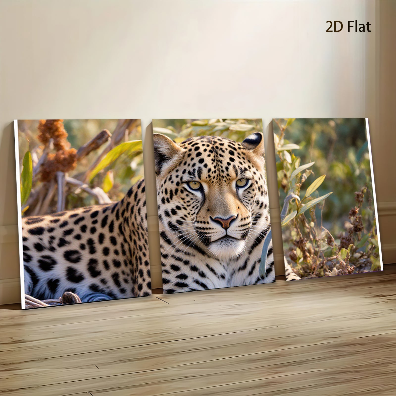 2D flat 1pc Majestic Leopard Portrait Wildlife Art Canvas Print For Living Room Bedroom Modern Farmhouse Decor Gallery Wrapped Ready To Hang