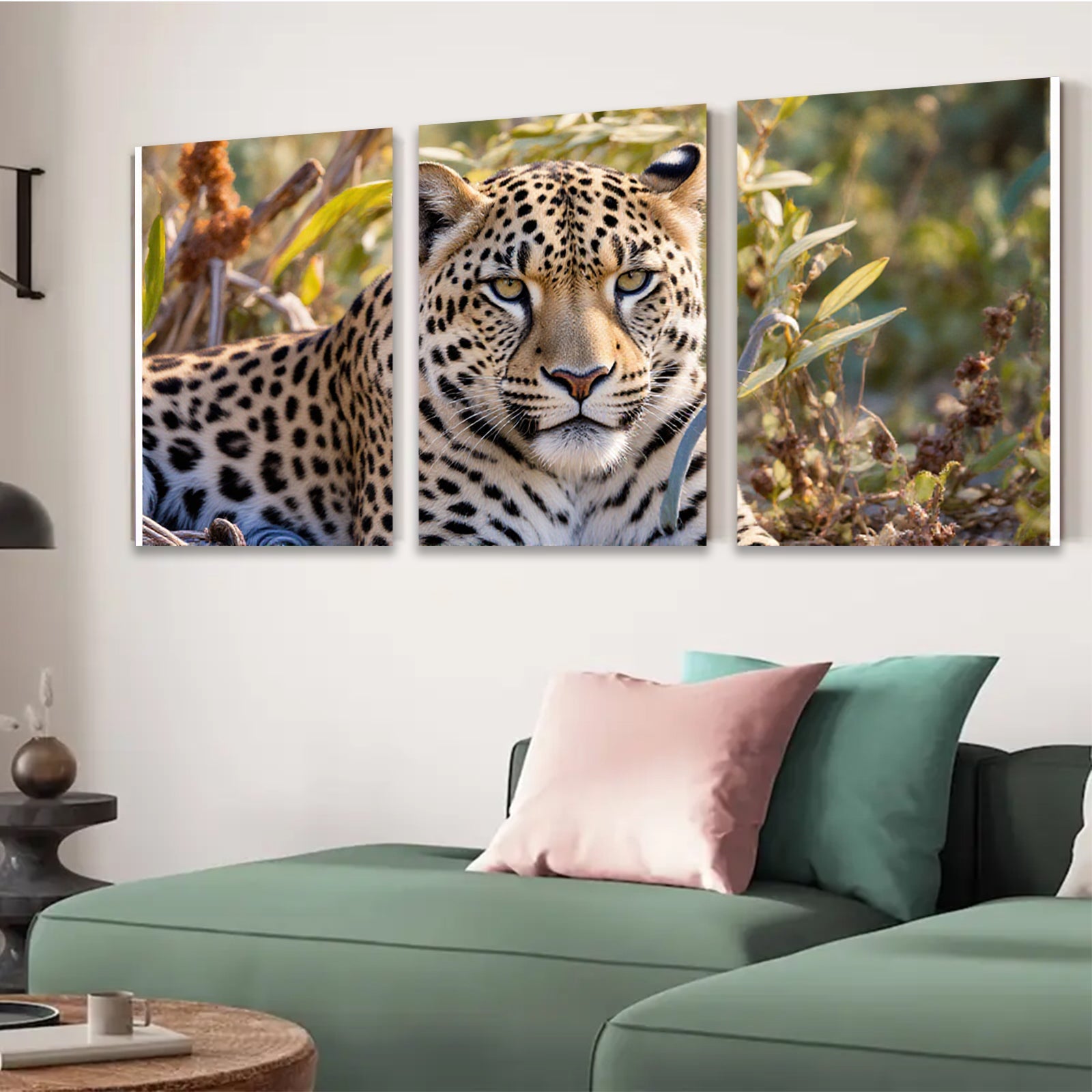 2D flat 1pc Majestic Leopard Portrait Wildlife Art Canvas Print For Living Room Bedroom Modern Farmhouse Decor Gallery Wrapped Ready To Hang