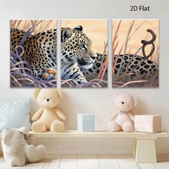 2D flat 1pc Majestic Leopard Resting Among Tall Grasses Gallery Wrapped Canvas Wall Art for Living Room Bedroom Home Decor Farmhouse Style Modern Artwork