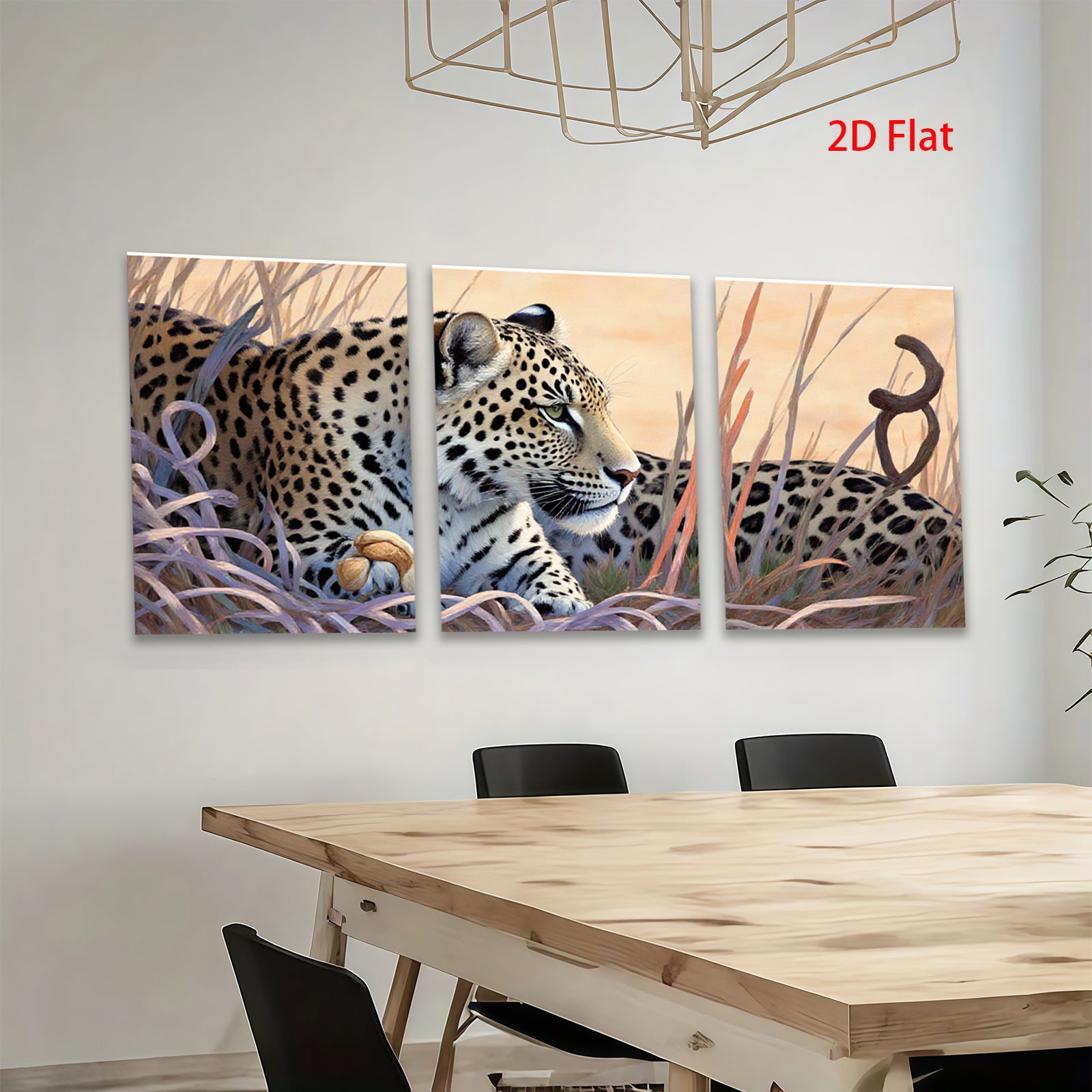 2D flat 1pc Majestic Leopard Resting Among Tall Grasses Gallery Wrapped Canvas Wall Art for Living Room Bedroom Home Decor Farmhouse Style Modern Artwork