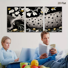 2D flat 1pc Majestic Leopard amidst Blossoming Branches Wall Decor Living Room Bedroom Modern Farmhouse Gallery Wrapped Canvas Prints