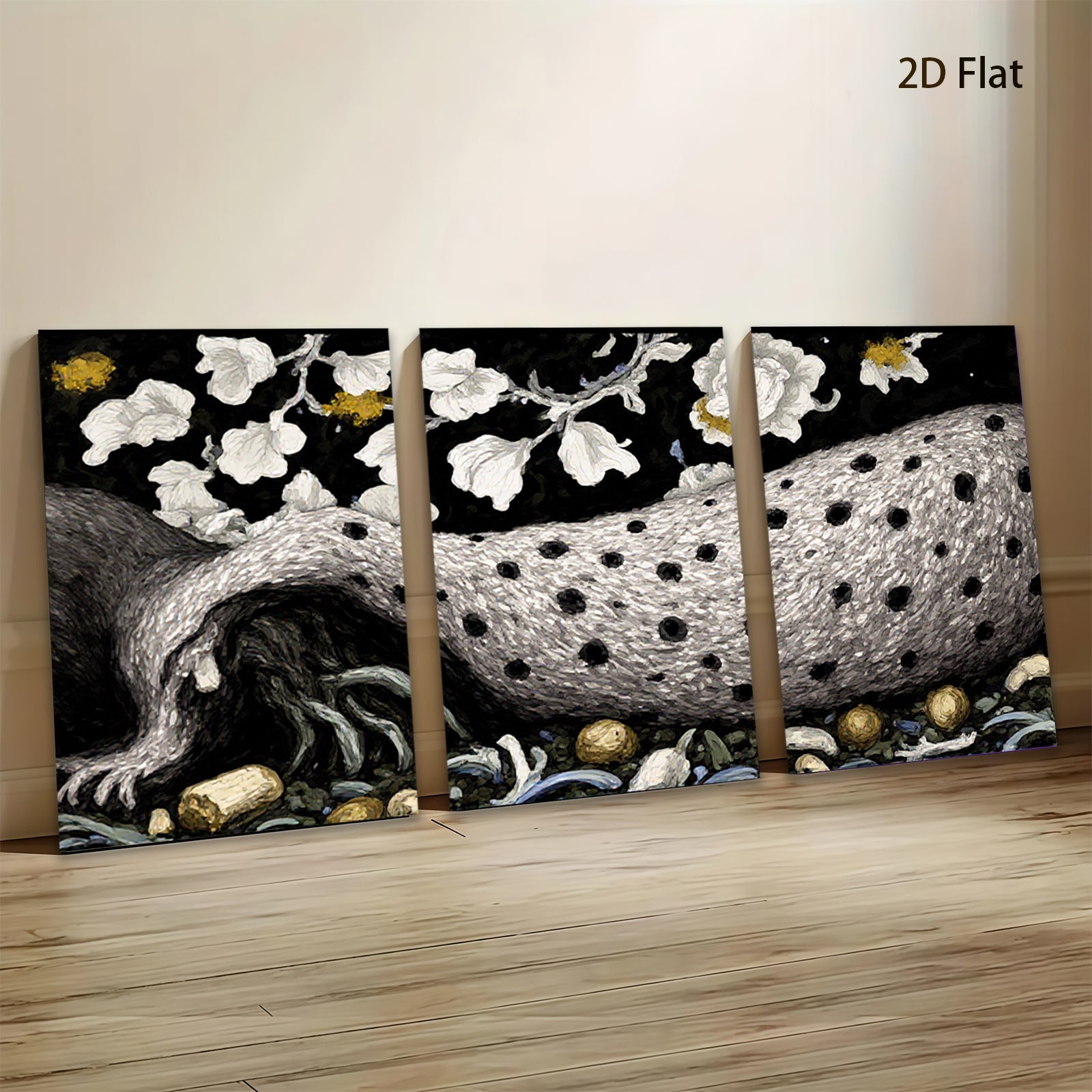 2D flat 1pc Majestic Leopard amidst Blossoming Branches Wall Decor Living Room Bedroom Modern Farmhouse Gallery Wrapped Canvas Prints