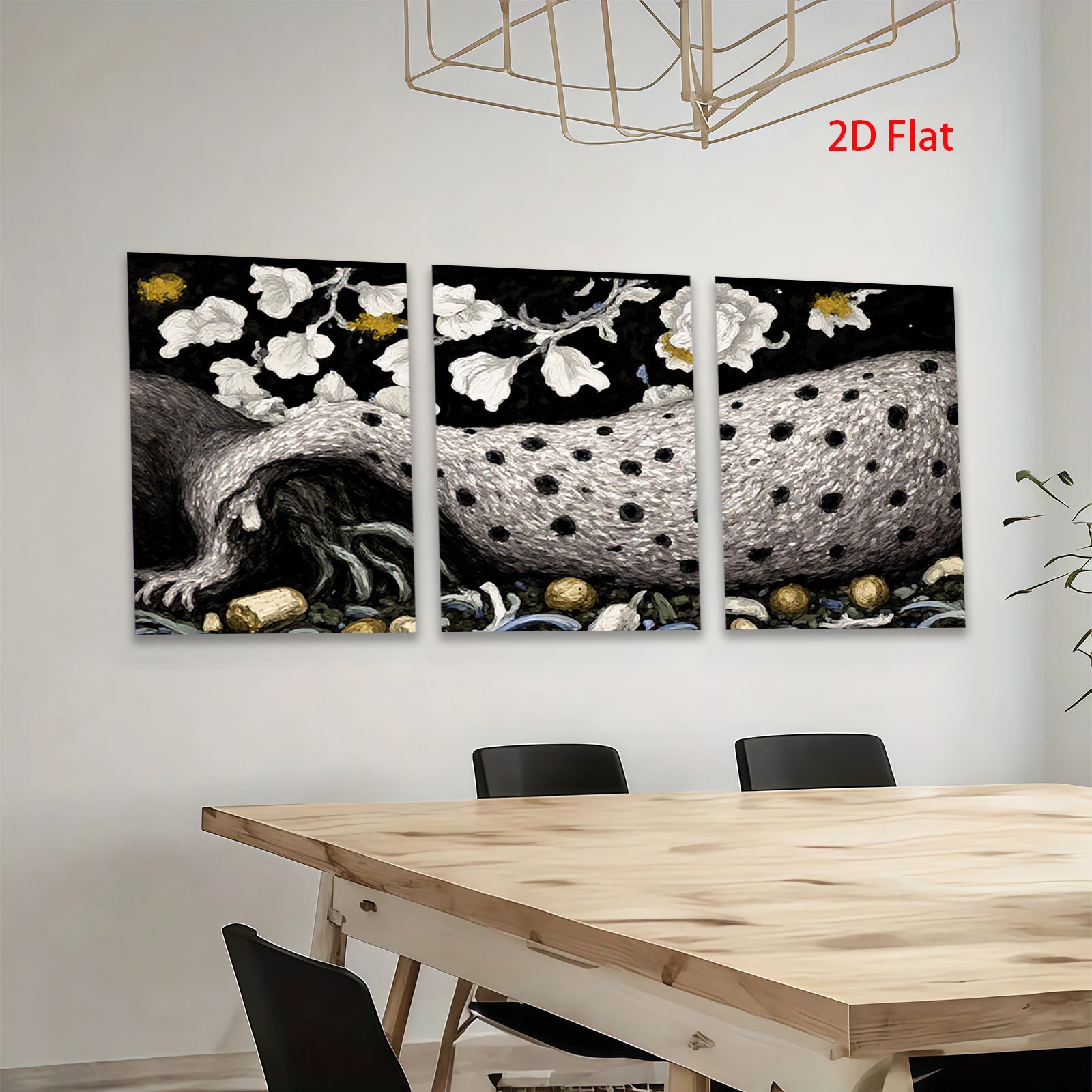2D flat 1pc Majestic Leopard amidst Blossoming Branches Wall Decor Living Room Bedroom Modern Farmhouse Gallery Wrapped Canvas Prints