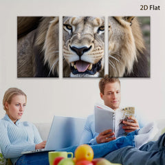 2D flat 1pc Majestic Lion Face Portrait Wildlife Art Canvas Print for Living Room Bedroom Gallery Wall Decor Modern Farmhouse Rustic Chic
