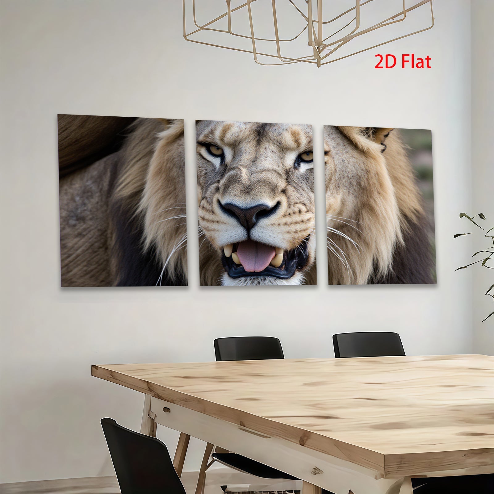 2D flat 1pc Majestic Lion Face Portrait Wildlife Art Canvas Print for Living Room Bedroom Gallery Wall Decor Modern Farmhouse Rustic Chic
