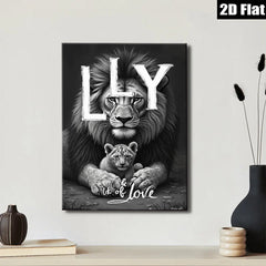 2D flat 1pc Majestic Lion Family Portrait Wildlife Art Canvas Print for Living Room Bedroom Gallery Wall Decor Modern Farmhouse Rustic Accent Piece