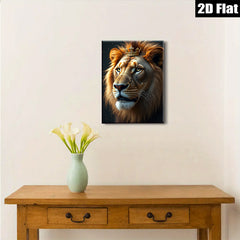 2D flat 1pc Majestic Lion King Portrait Wall Art Canvas Print for Living Room Bedroom Office Home Decor Modern Farmhouse Rustic Gallery Wrapped