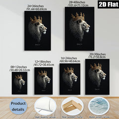 2D flat 1pc Majestic Lion King Portrait Wall Art Canvas Prints for Living Room Bedroom Home Decor Modern Farmhouse Gallery Wrapped Timeless Statement Piece