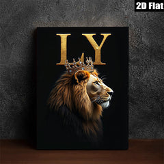 2D flat 1pc Majestic Lion King Portrait Wall Art Decor Living Room Bedroom Home Office Canvas Prints Modern Farmhouse Style Gallery Wrapped Timeless Artwork Trending Now