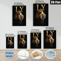 2D flat 1pc Majestic Lion King Portrait Wall Art Decor Living Room Bedroom Home Office Canvas Prints Modern Farmhouse Style Gallery Wrapped Timeless Artwork Trending Now