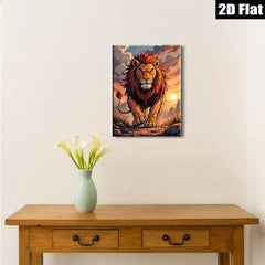 2D flat 1pc Majestic Lion King Power Animal Wall Art Decor for Living Room Bedroom Home Office Gallery Wrapped Canvas Prints Modern Farmhouse Rustic Decor