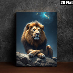 2D flat 1pc Majestic Lion Night Sky Wall Art Decor Living Room Bedroom Modern Canvas Prints Framed Home Office Decor Gift Ideas Trending Now