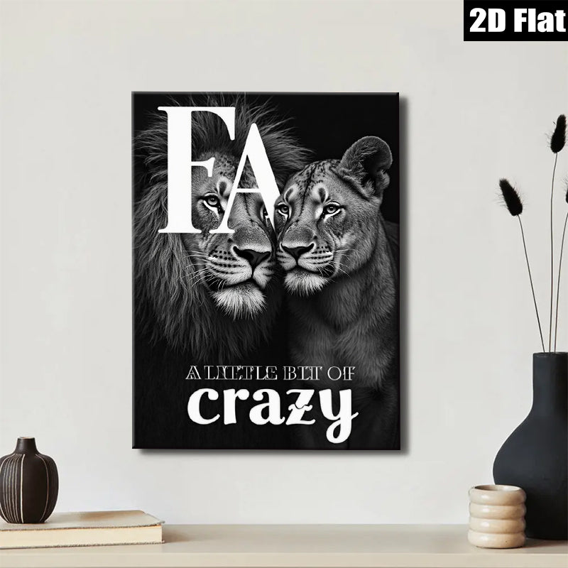 2D flat 1pc Majestic Lion Pair Canvas Wall Art for Living Room Bedroom Home Decor Modern Farmhouse Style Gallery Wrapped Animal Prints Ready to Hang Inspirational Artwork