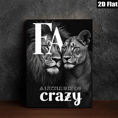 2D flat 1pc Majestic Lion Pair Canvas Wall Art for Living Room Bedroom Home Decor Modern Farmhouse Style Gallery Wrapped Animal Prints Ready to Hang Inspirational Artwork
