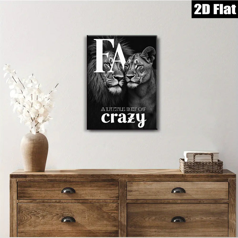 2D flat 1pc Majestic Lion Pair Canvas Wall Art for Living Room Bedroom Home Decor Modern Farmhouse Style Gallery Wrapped Animal Prints Ready to Hang Inspirational Artwork