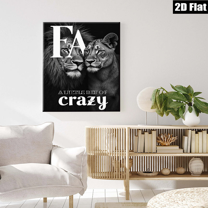 2D flat 1pc Majestic Lion Pair Canvas Wall Art for Living Room Bedroom Home Decor Modern Farmhouse Style Gallery Wrapped Animal Prints Ready to Hang Inspirational Artwork