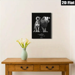 2D flat 1pc Majestic Lion Pair Wall Art Canvas Prints for Living Room Bedroom Modern Farmhouse Decor Gallery Wrapped Animal Wildlife Photography
