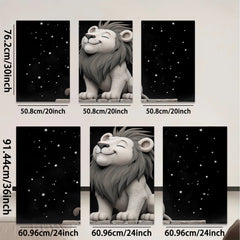 2D flat 1pc Majestic Lion Portrait Animal Wall Art Canvas Prints for Living Room Bedroom Home Decor Gallery Wrapped Modern Farmhouse Style